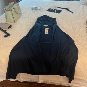 Max Studio Deep Blue Hooded Cardigan